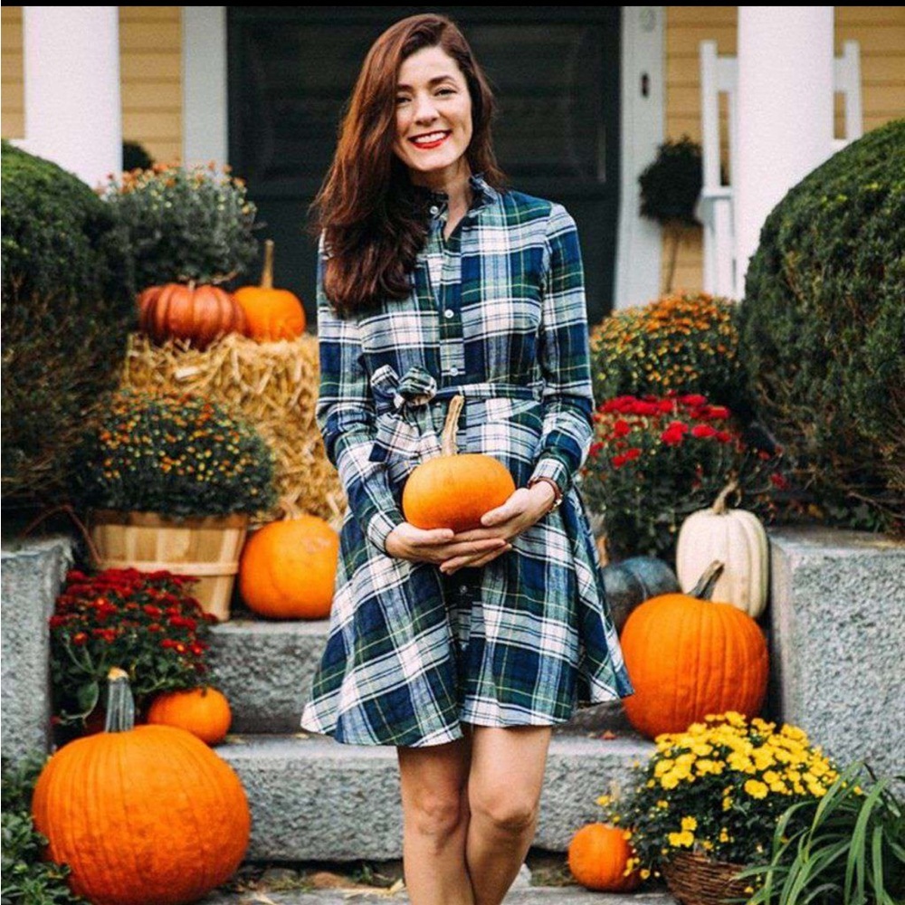 Green Plaid KJP Cozy Cabin Dress size large